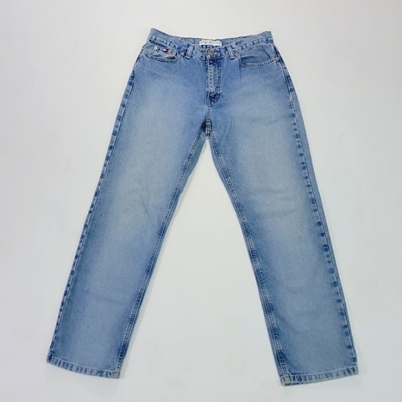 TOMMY HILFIGER JEANS ♡ Vintage Denim Faded 'n Distressed Blue Jeans 6|31 Regular - Picture 5 of 17